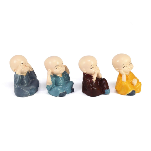 4 Little Monk Buddha Statue - Image 4