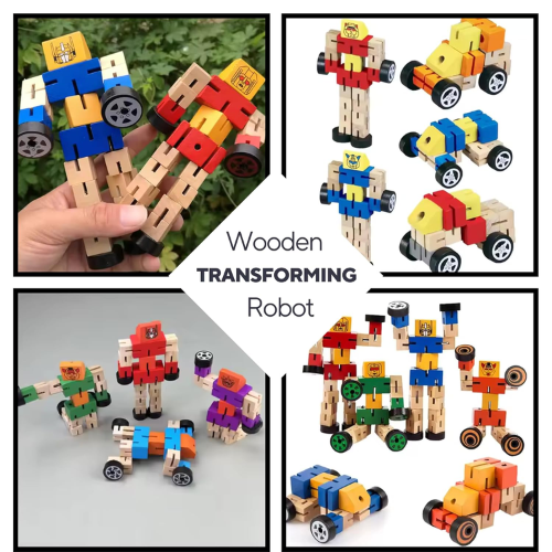 Wooden Transformer Robot Car - Image 3