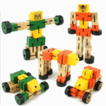 Wooden Transformer Robot Car